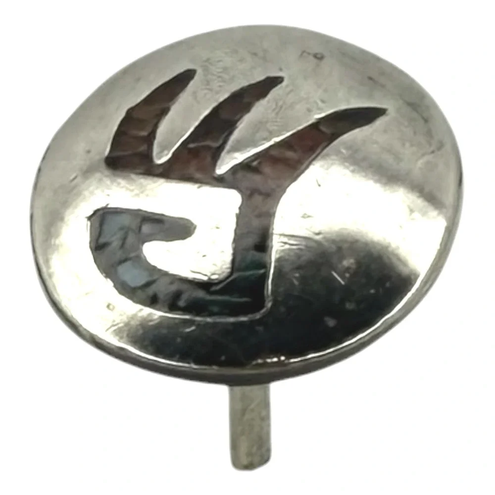 Vintage Tie Tack Sterling Silver Zuni Chip Inlay Turquoise Coral